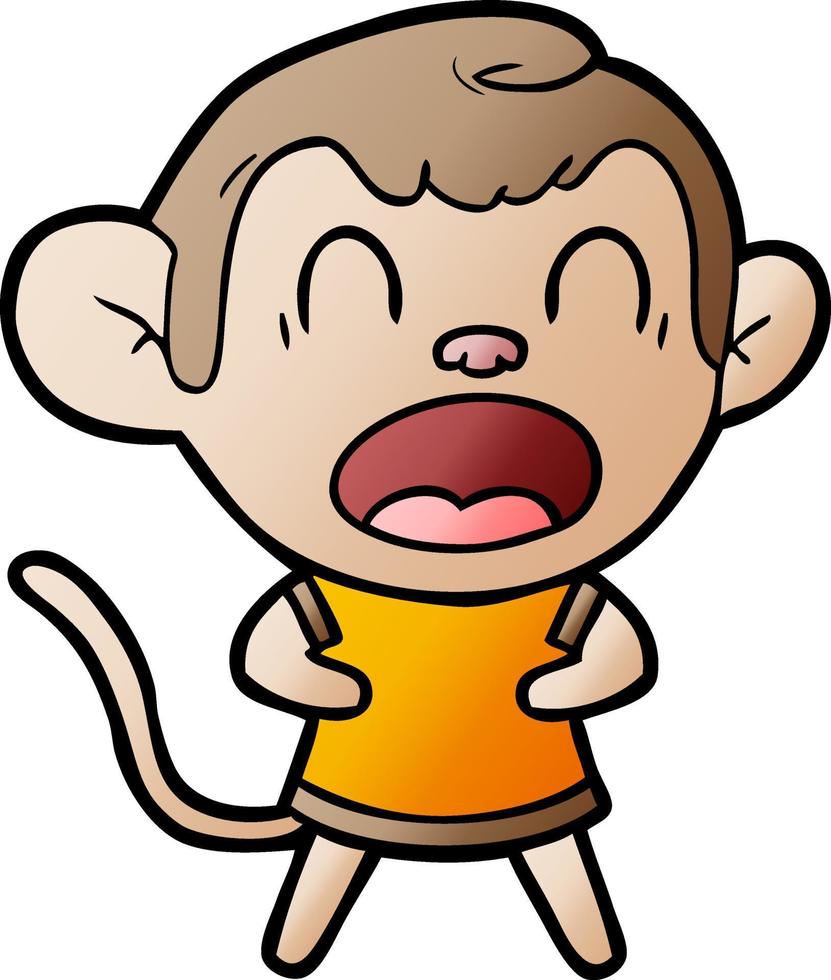 shouting cartoon monkey vector