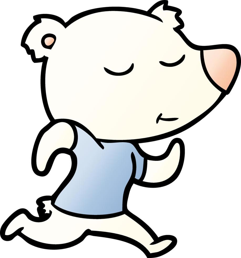 happy cartoon polar bear vector