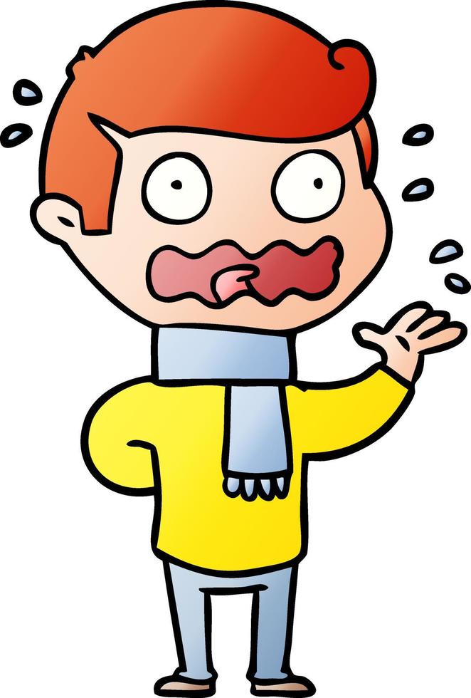 cartoon man totally stressed out vector