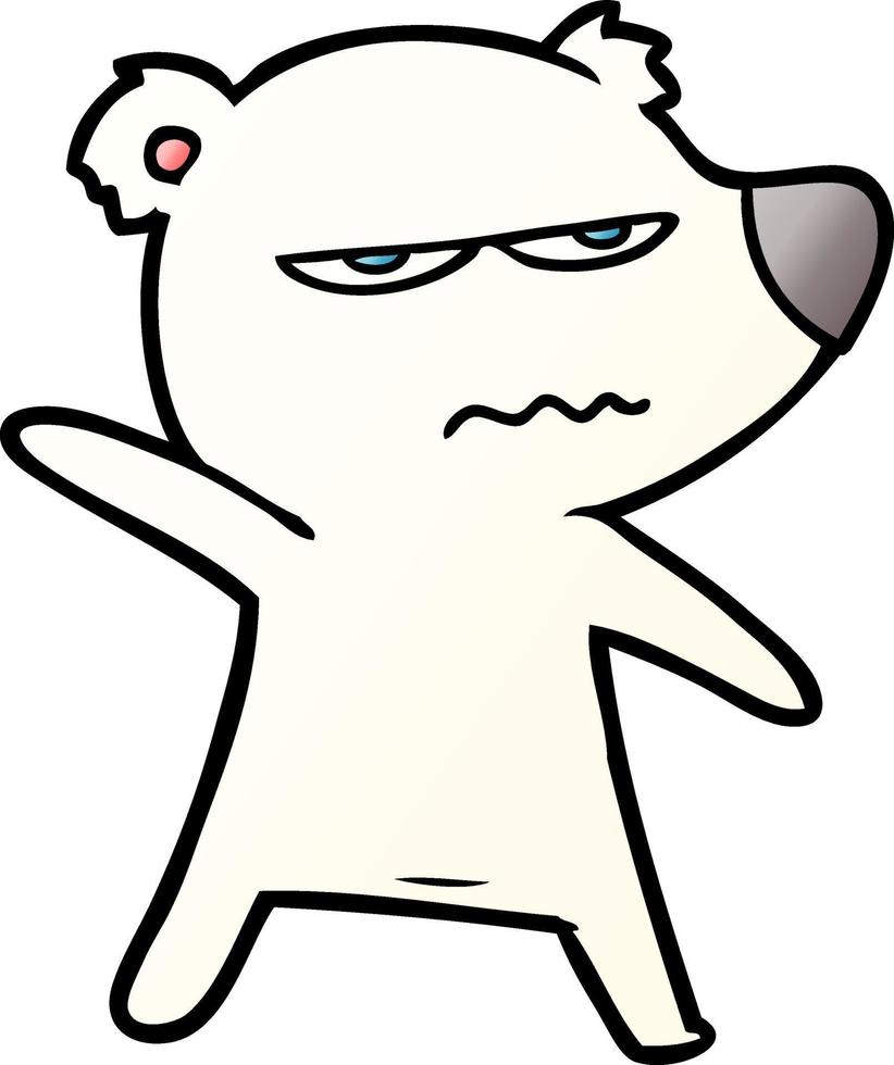 angry bear polar cartoon pointing vector