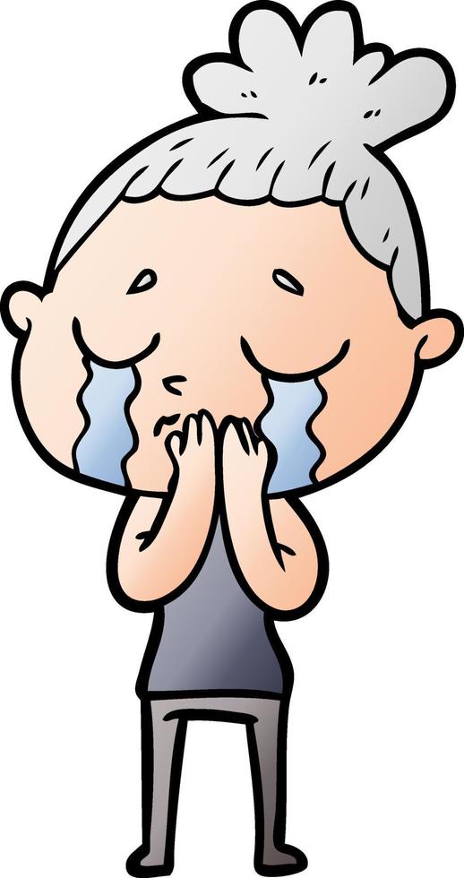 cartoon crying woman vector