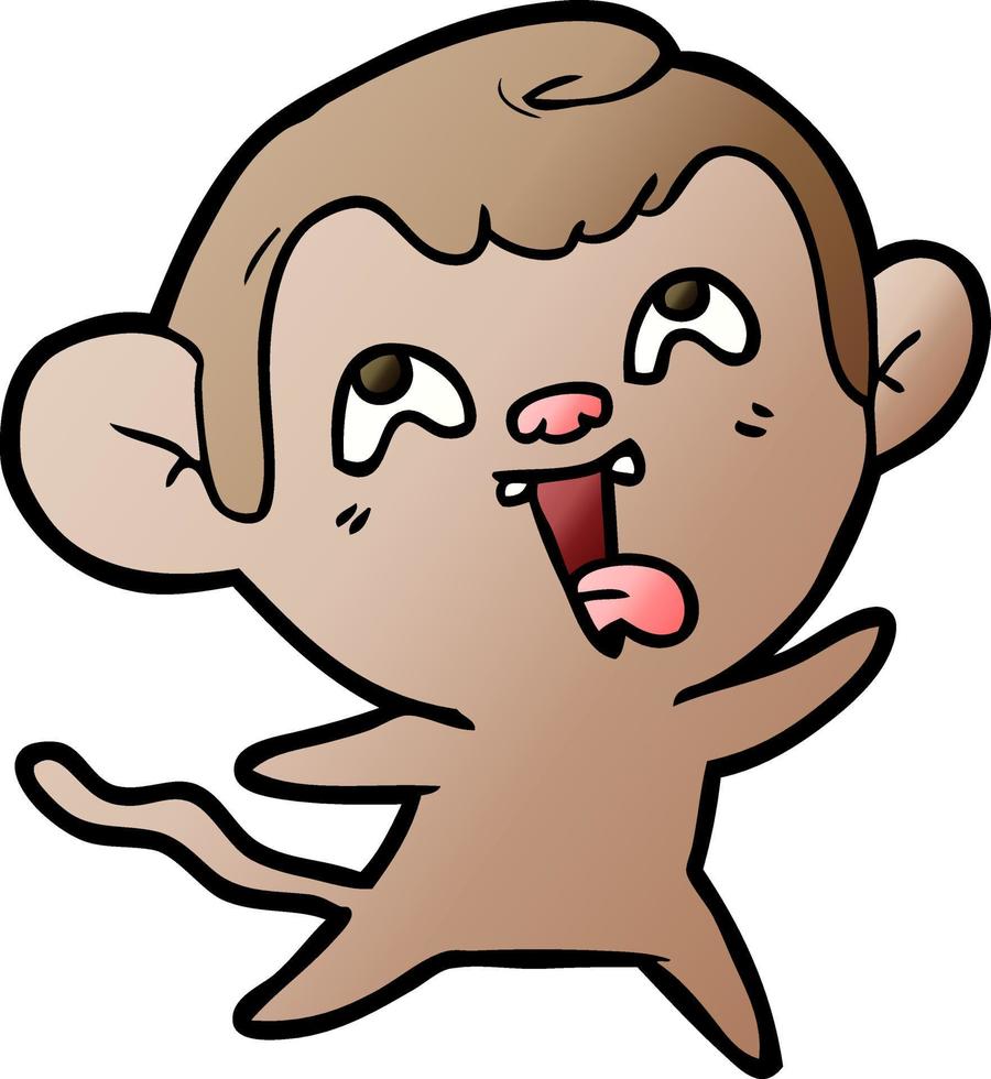 crazy cartoon monkey vector