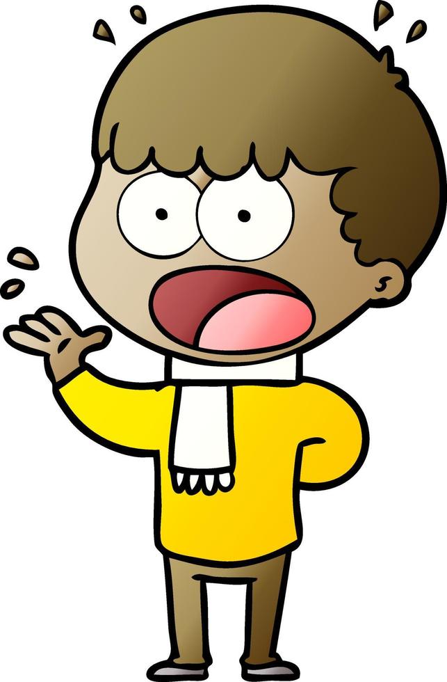 cartoon shocked man vector