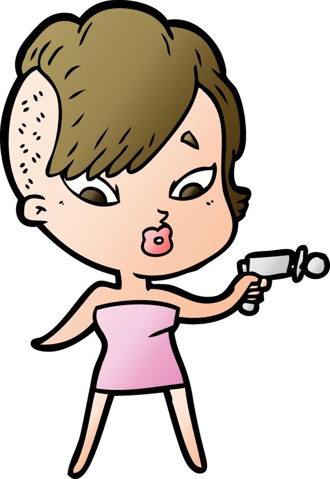 cartoon surprised girl vector