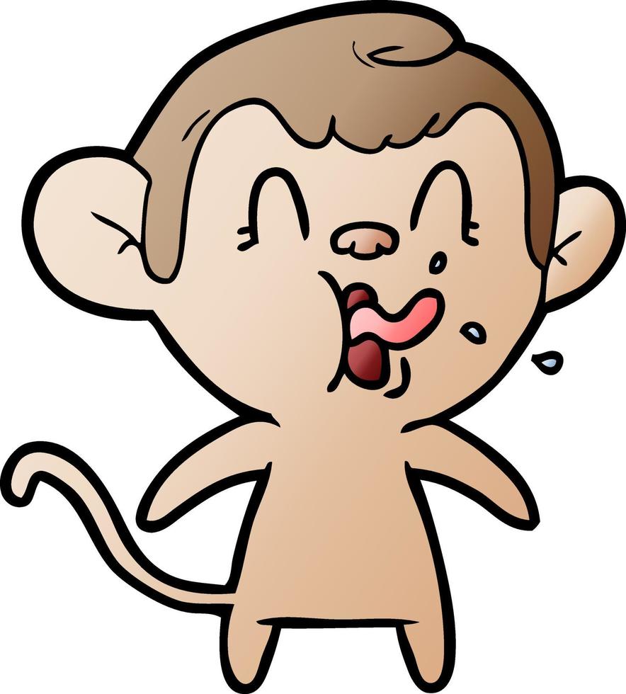 mono loco de dibujos animados vector