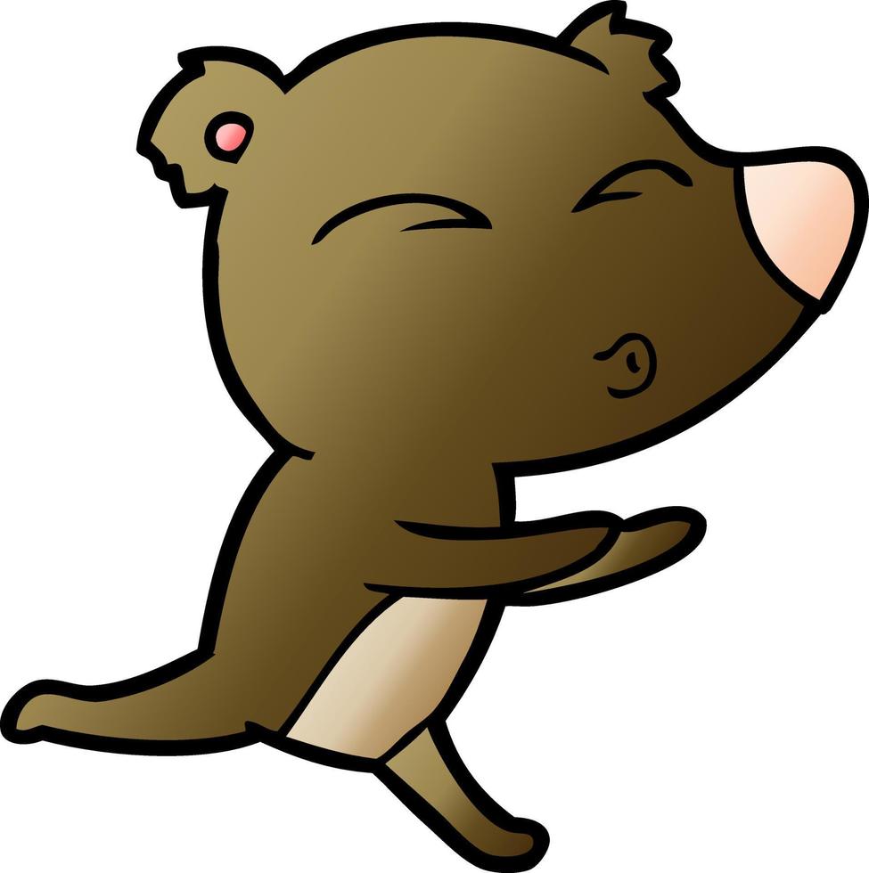 cartoon running bear vector