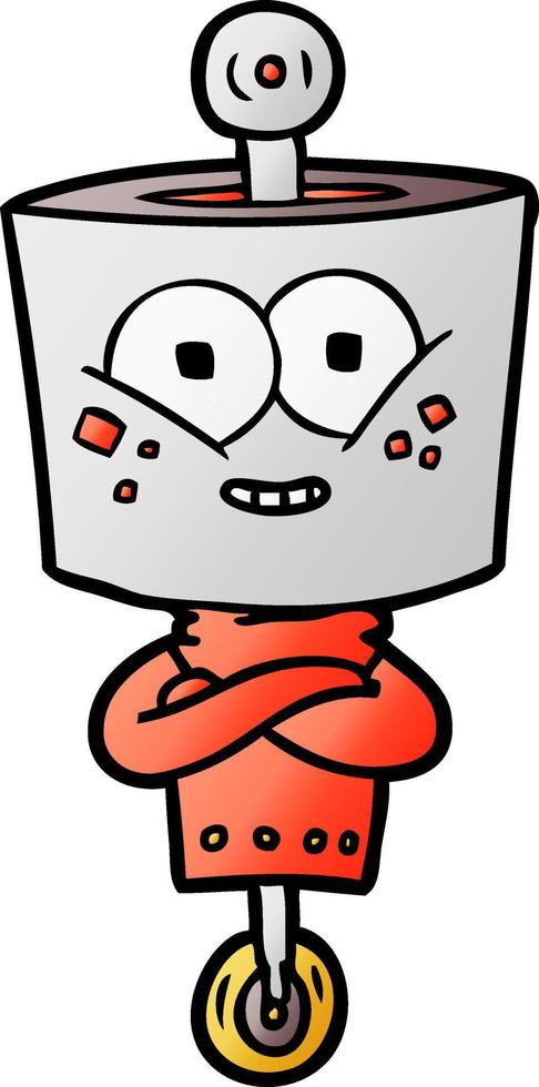 happy cartoon robot vector