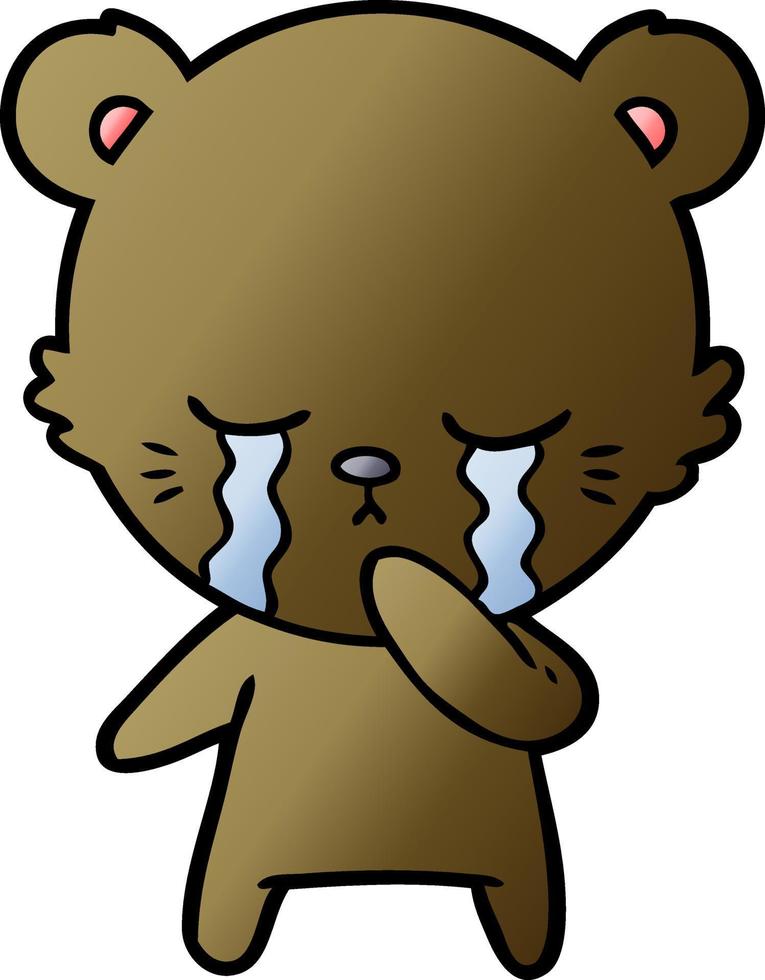 oso de dibujos animados llorando vector