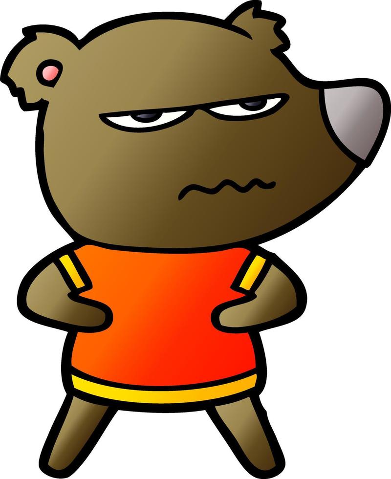 dibujos animados de oso molesto vector