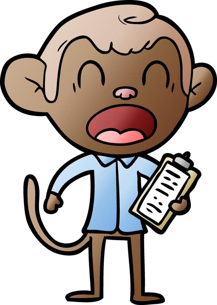 shouting cartoon monkey vector