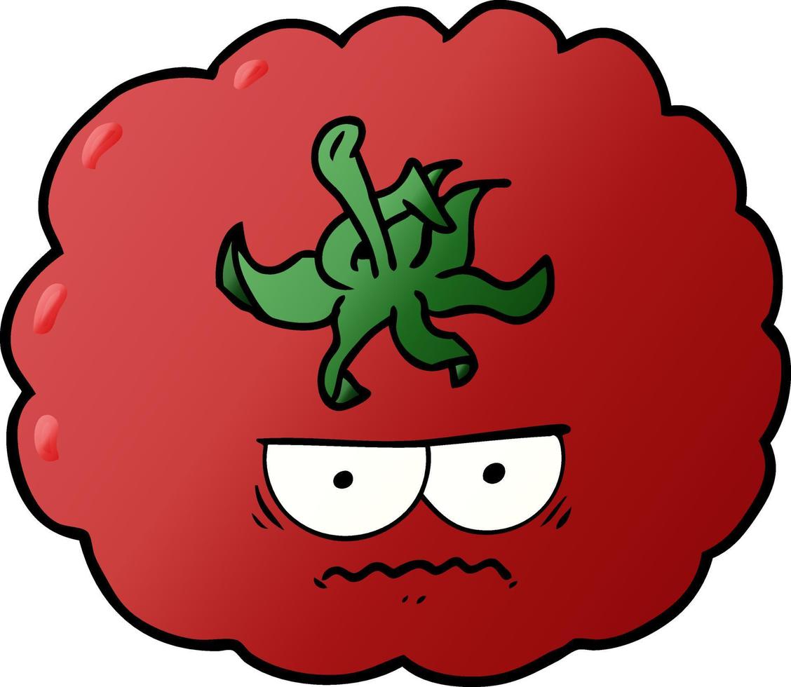 cartoon angry tomato vector