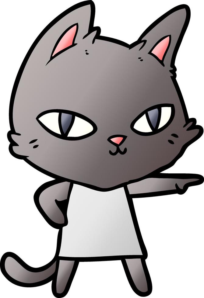 cartoon cat staring vector