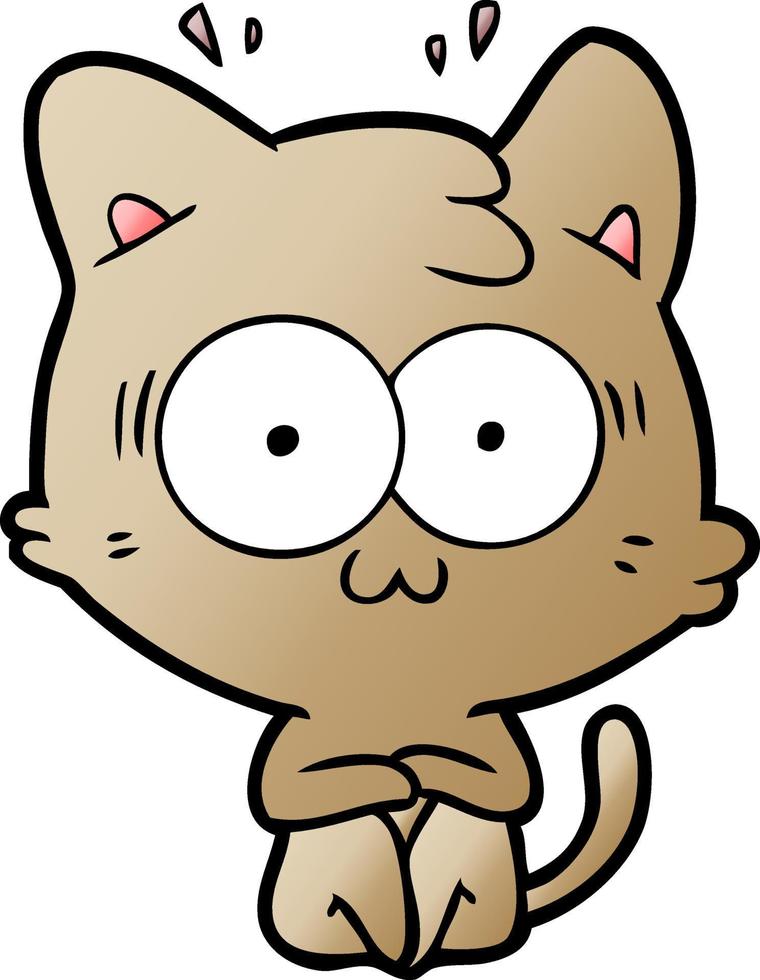 cartoon surprised cat vector