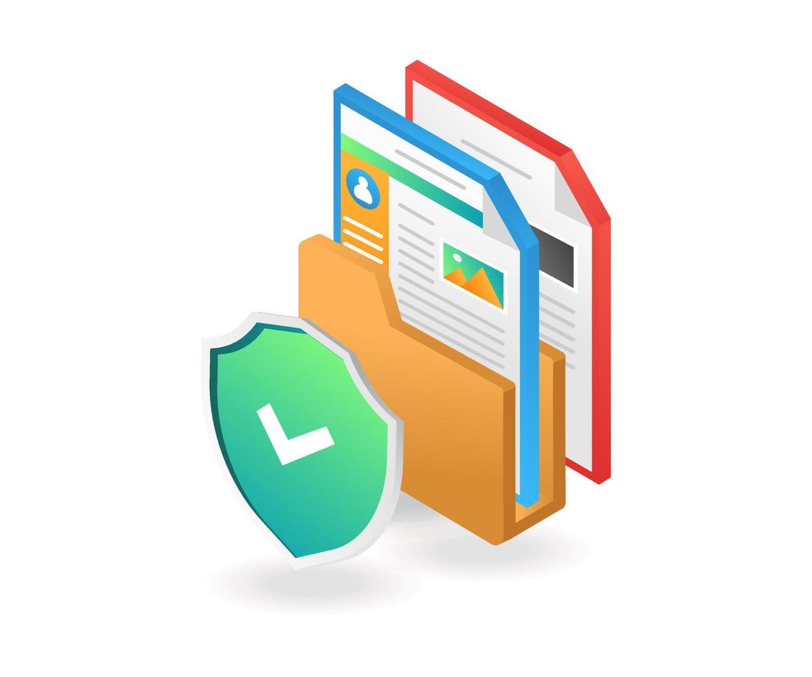 Computer data folder security vector