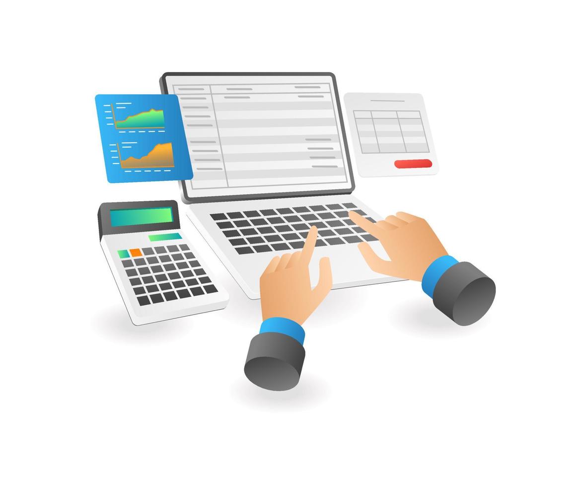 Company business data analysis table vector