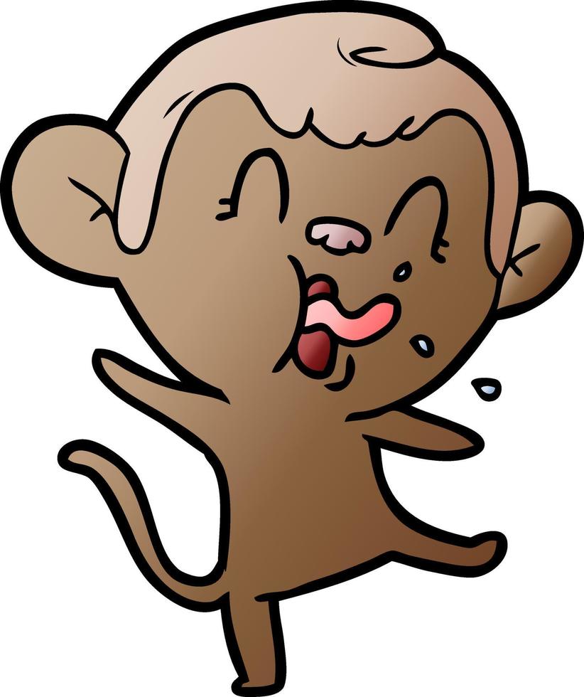 crazy cartoon monkey vector
