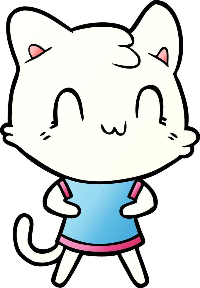 cartoon happy cat vector