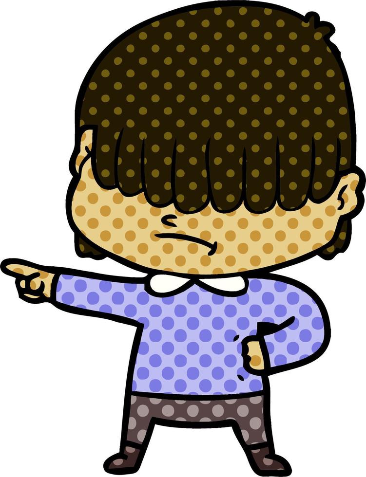 cartoon boy with untidy hair vector