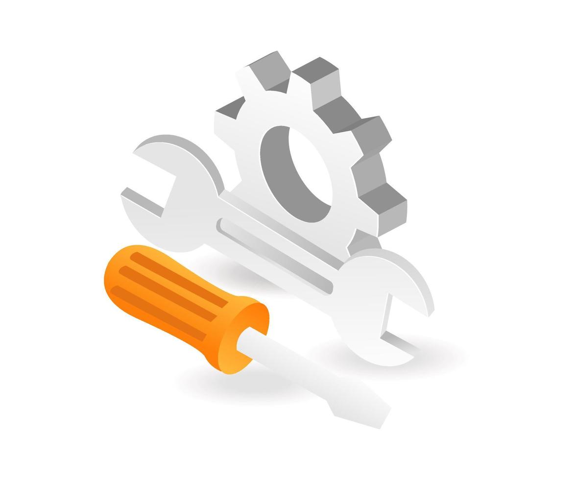 Symbol of repairing and maintenance progress vector