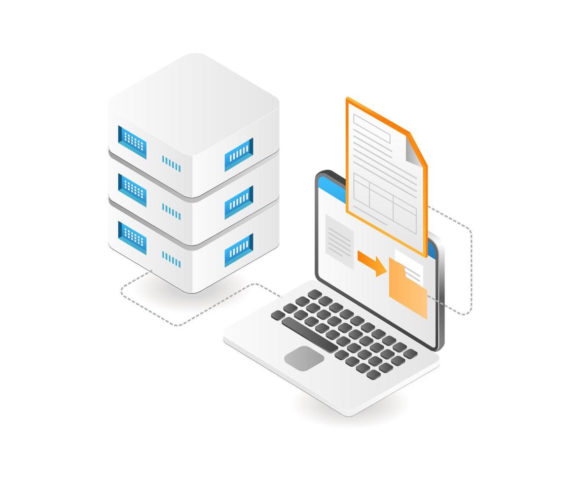 transferir datos de la computadora al servidor vector