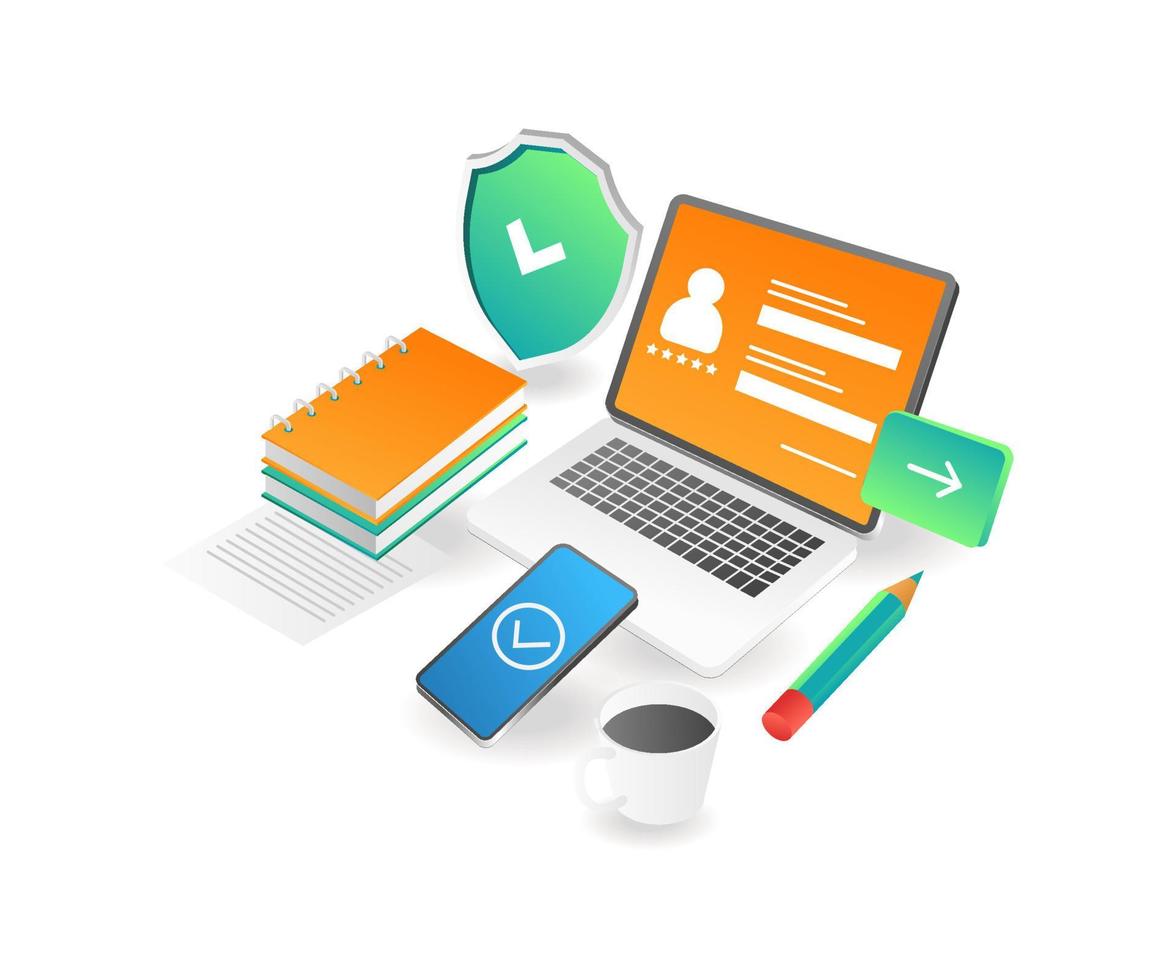 Personal security of account computer data vector
