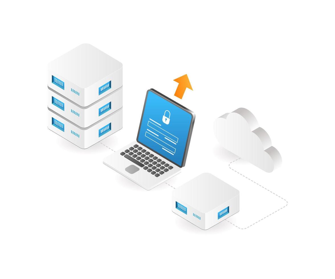 Cloud server personal account vector