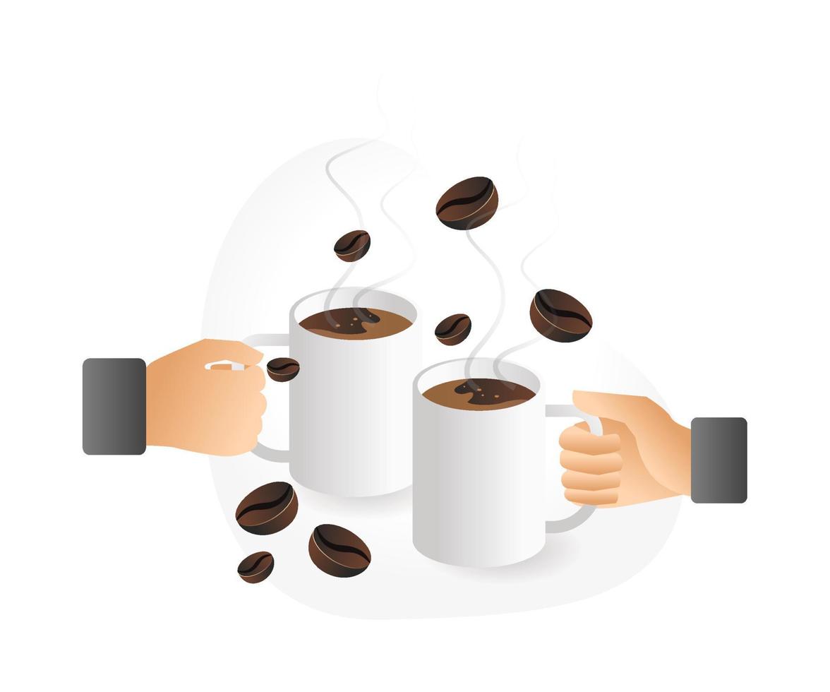 A toast with a cup of coffee vector