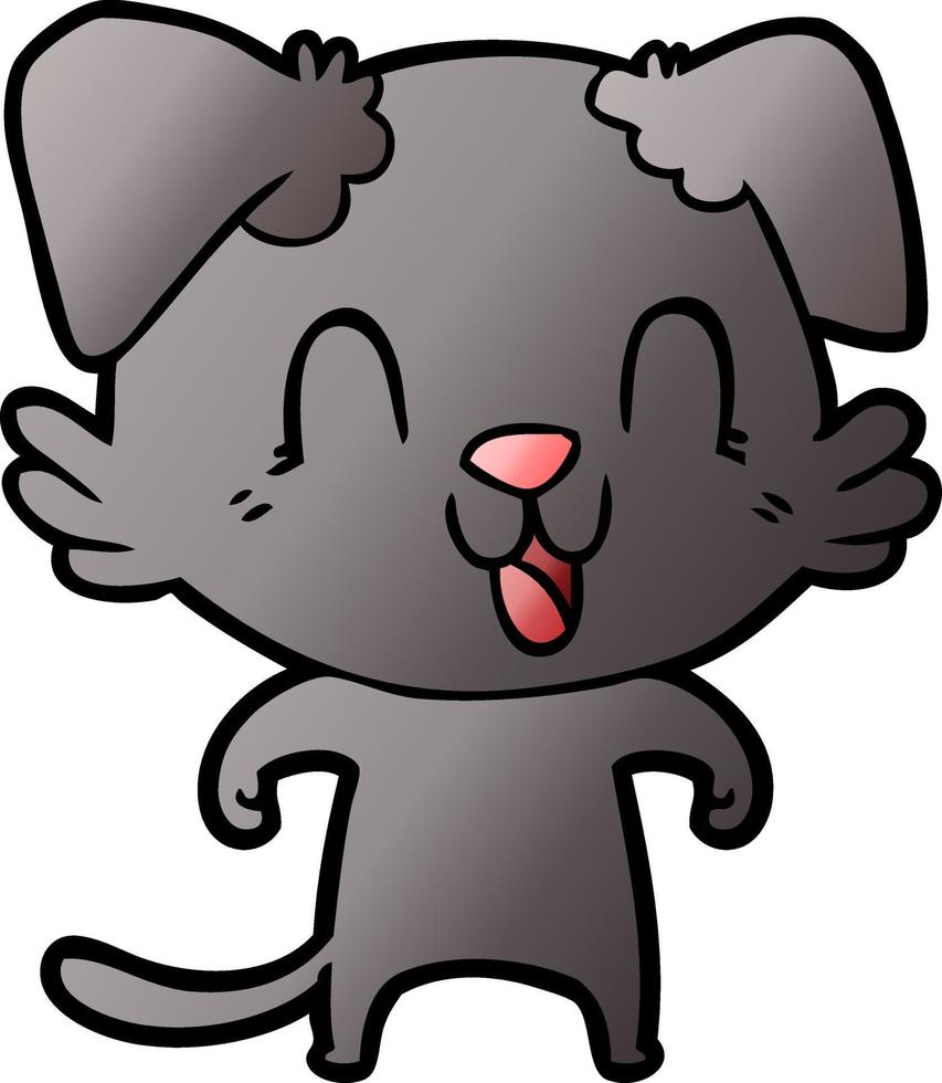 laughing cartoon dog vector