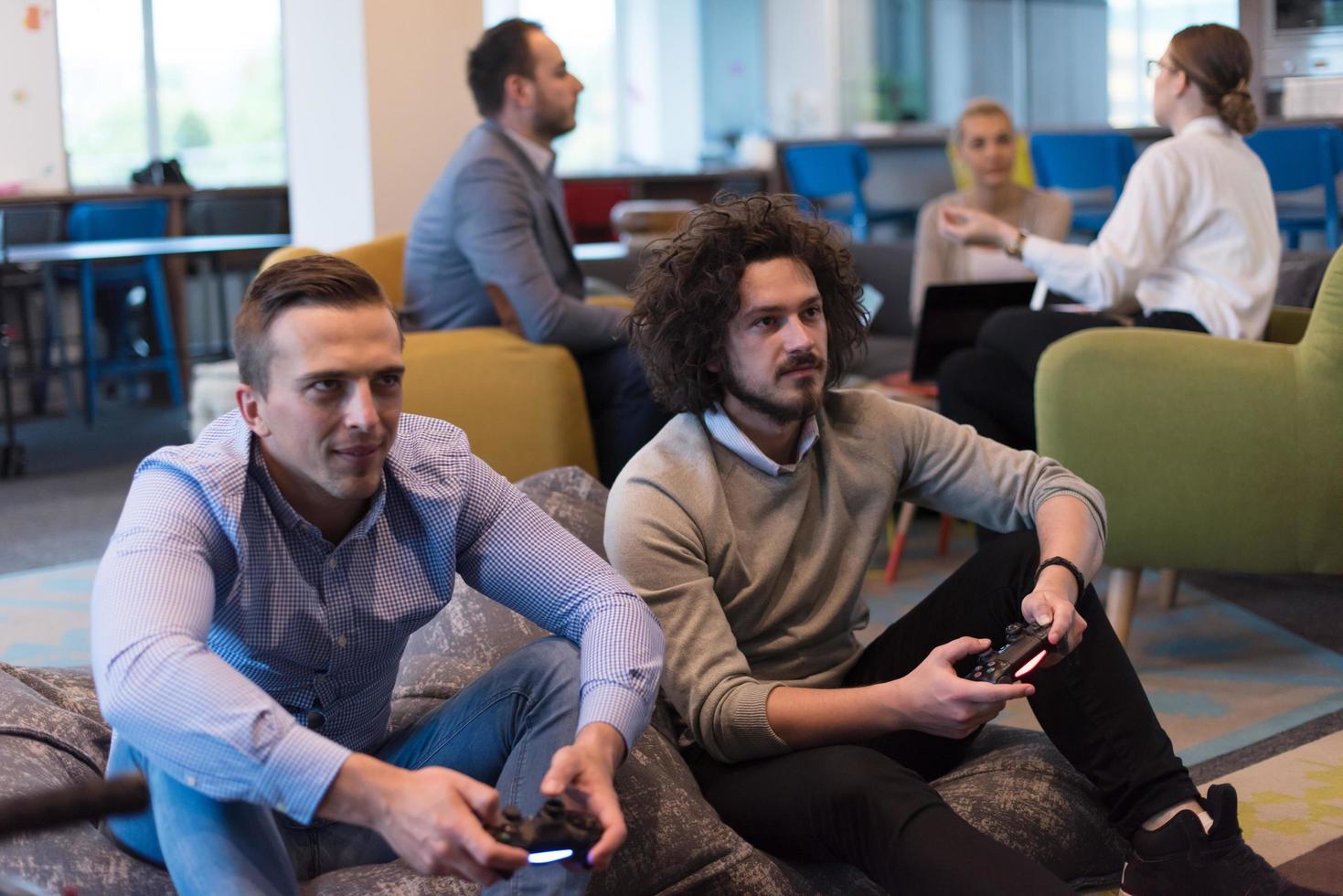 startup Office Workers Playing computer games photo