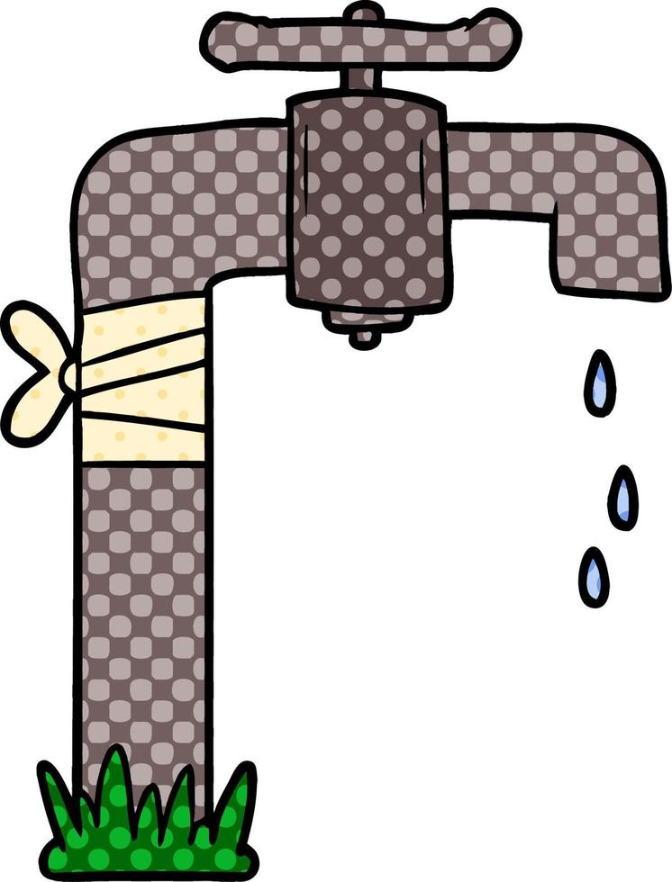 cartoon old water tap vector