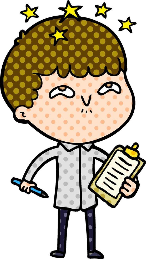cartoon amazed boy vector