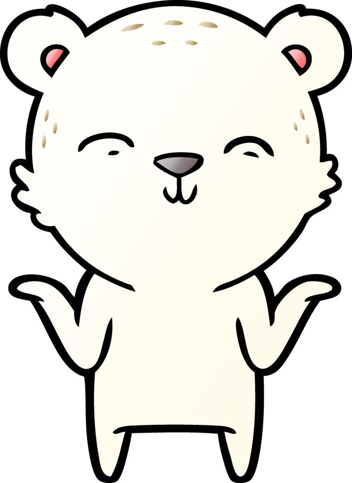 oso polar de dibujos animados feliz encogiéndose de hombros vector