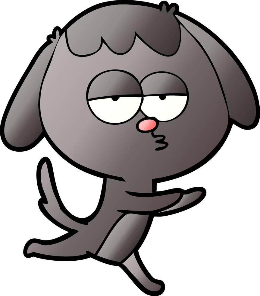 perro aburrido de dibujos animados corriendo vector