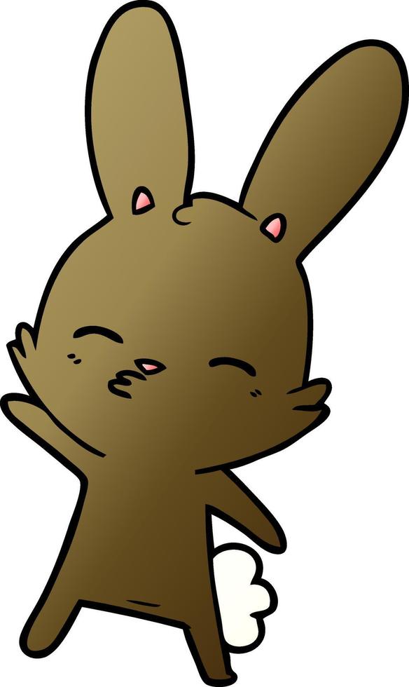 curious bunny cartoon vector