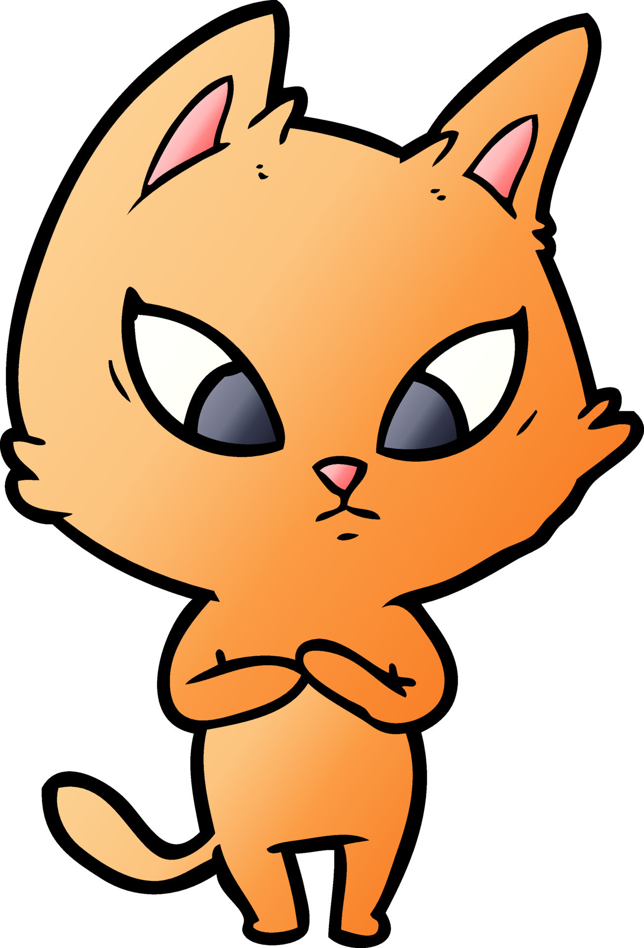confused cat clipart drawing