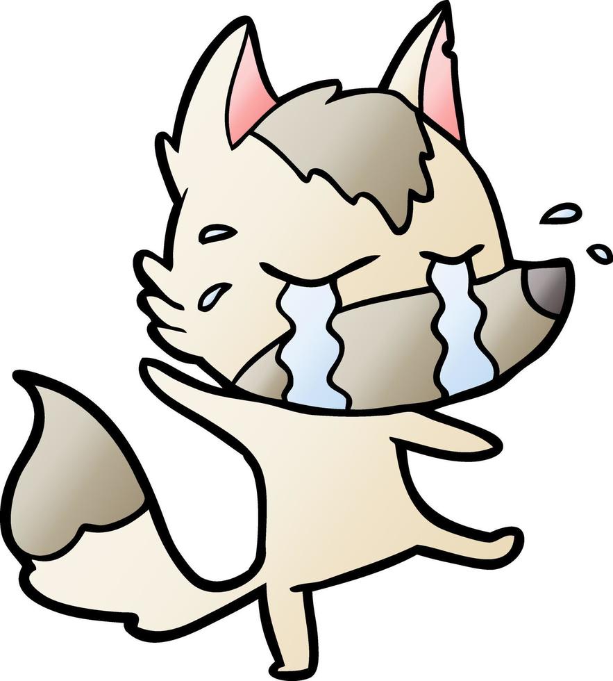 cartoon crying wolf 12445578 Vector Art at Vecteezy