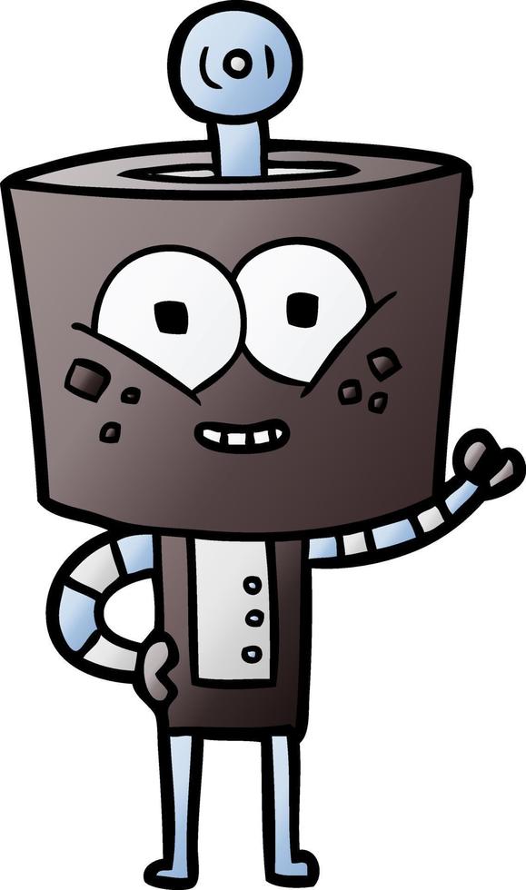 happy cartoon robot vector