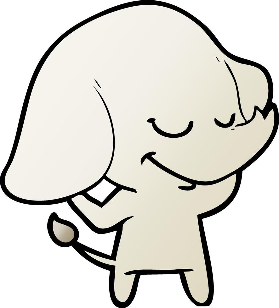 cartoon smiling elephant vector