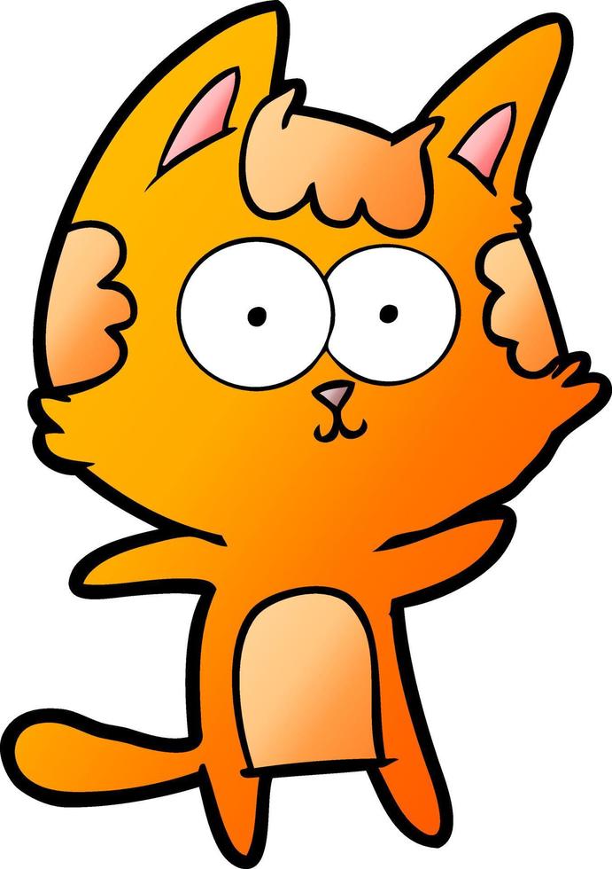 happy cartoon cat vector