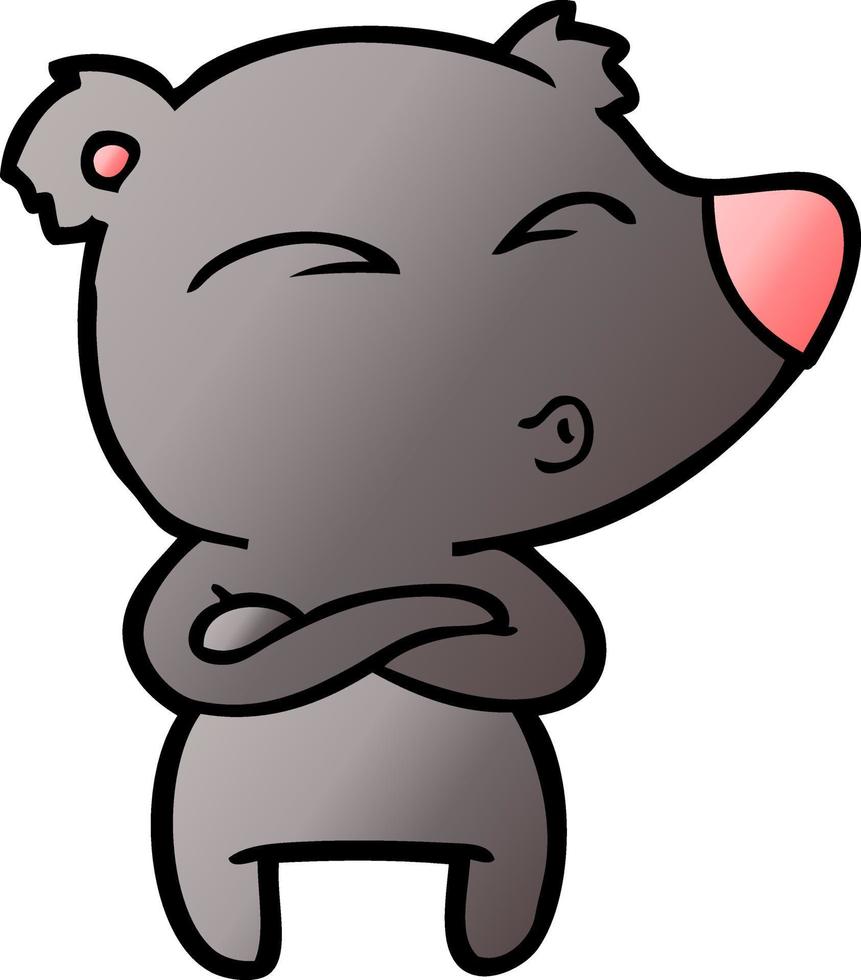 cartoon whistling bear vector