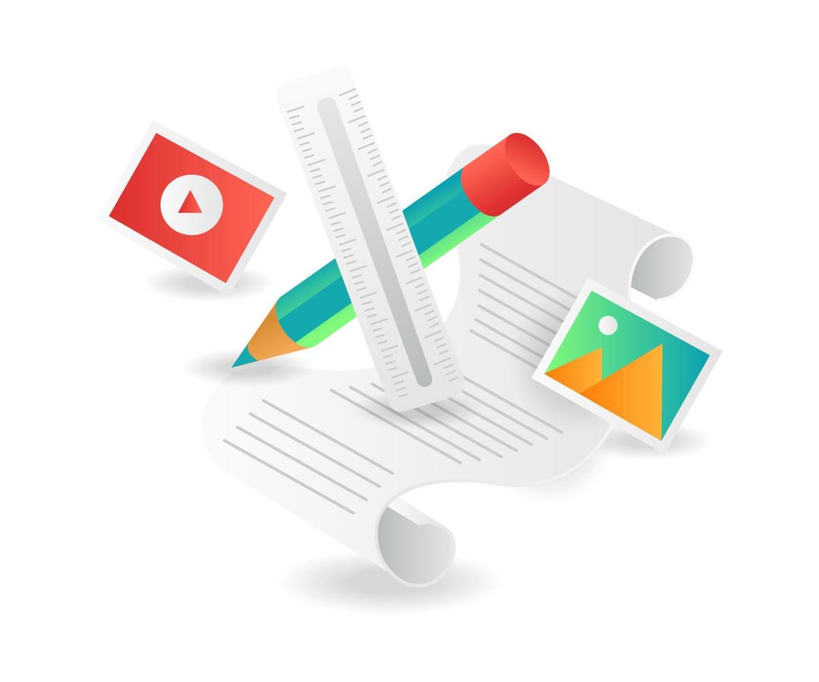 Creative concept paper for blog articles vector