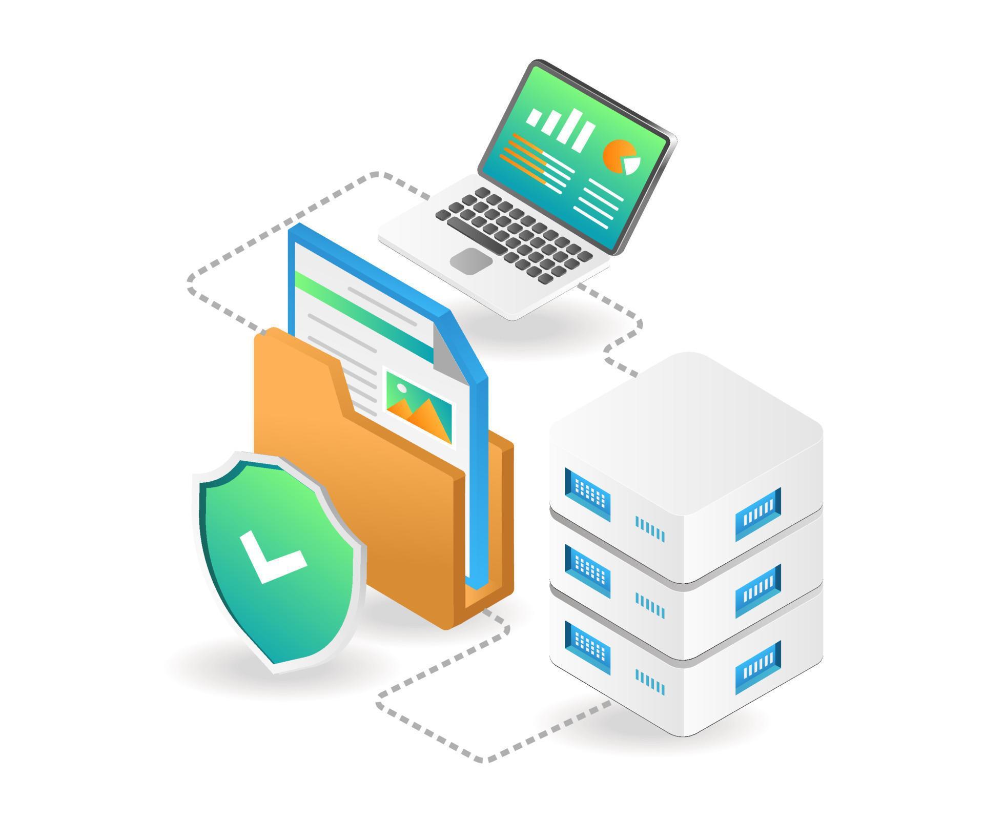 Computer cloud data analyst 12445733 Vector Art at Vecteezy