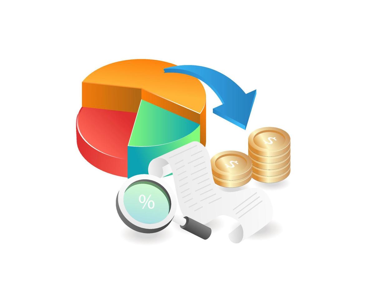 Business revenue percentage sharing vector