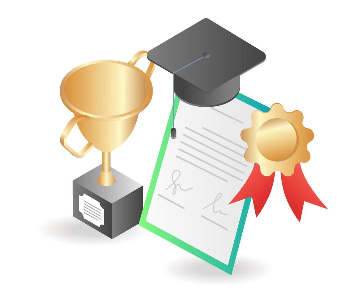 Certificate for graduation achievement students vector