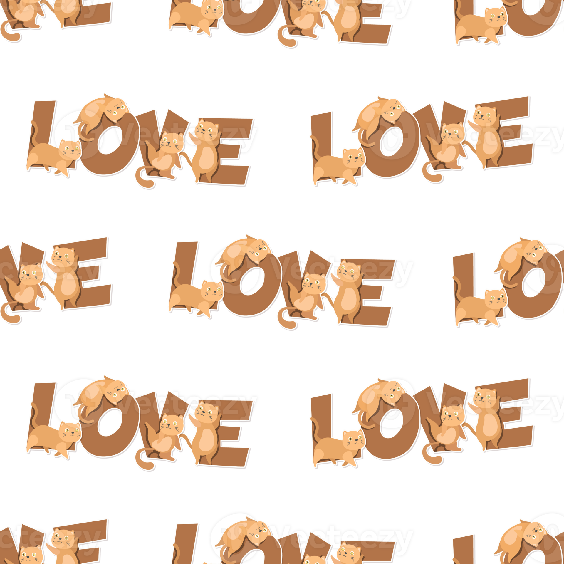 cat-cartoon-and-word-pattern-12445991-png