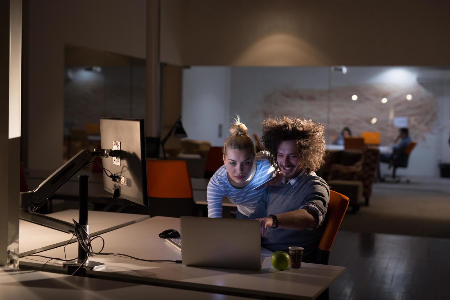 young designers in the night office photo
