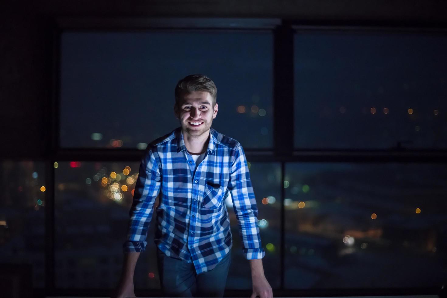 young male engineer on construction site photo