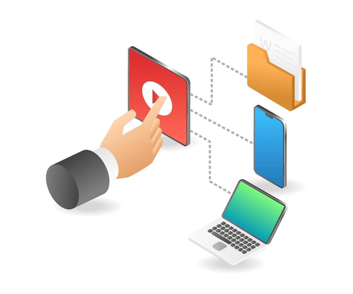 Open video playlists via multiple apps vector