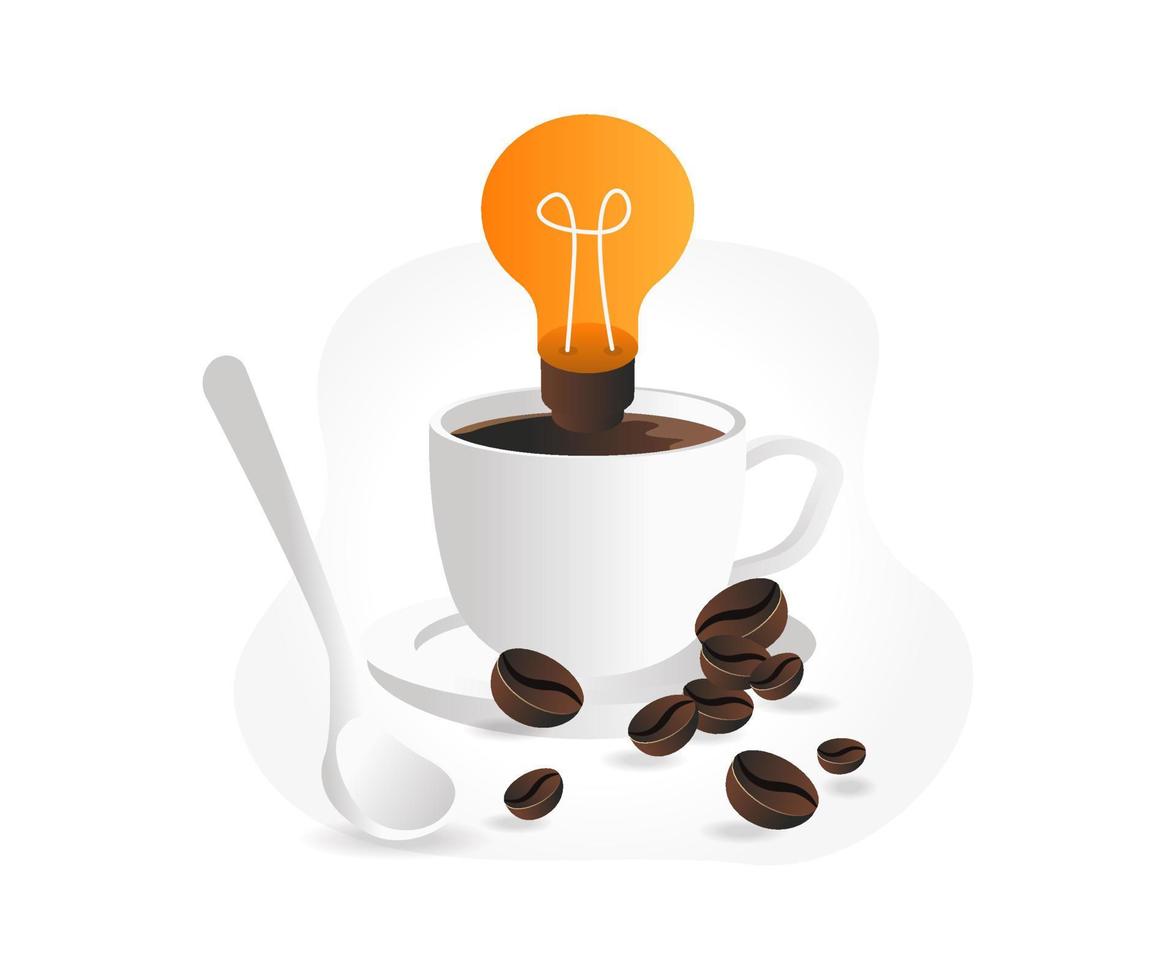 Get ideas with a cup of coffee vector