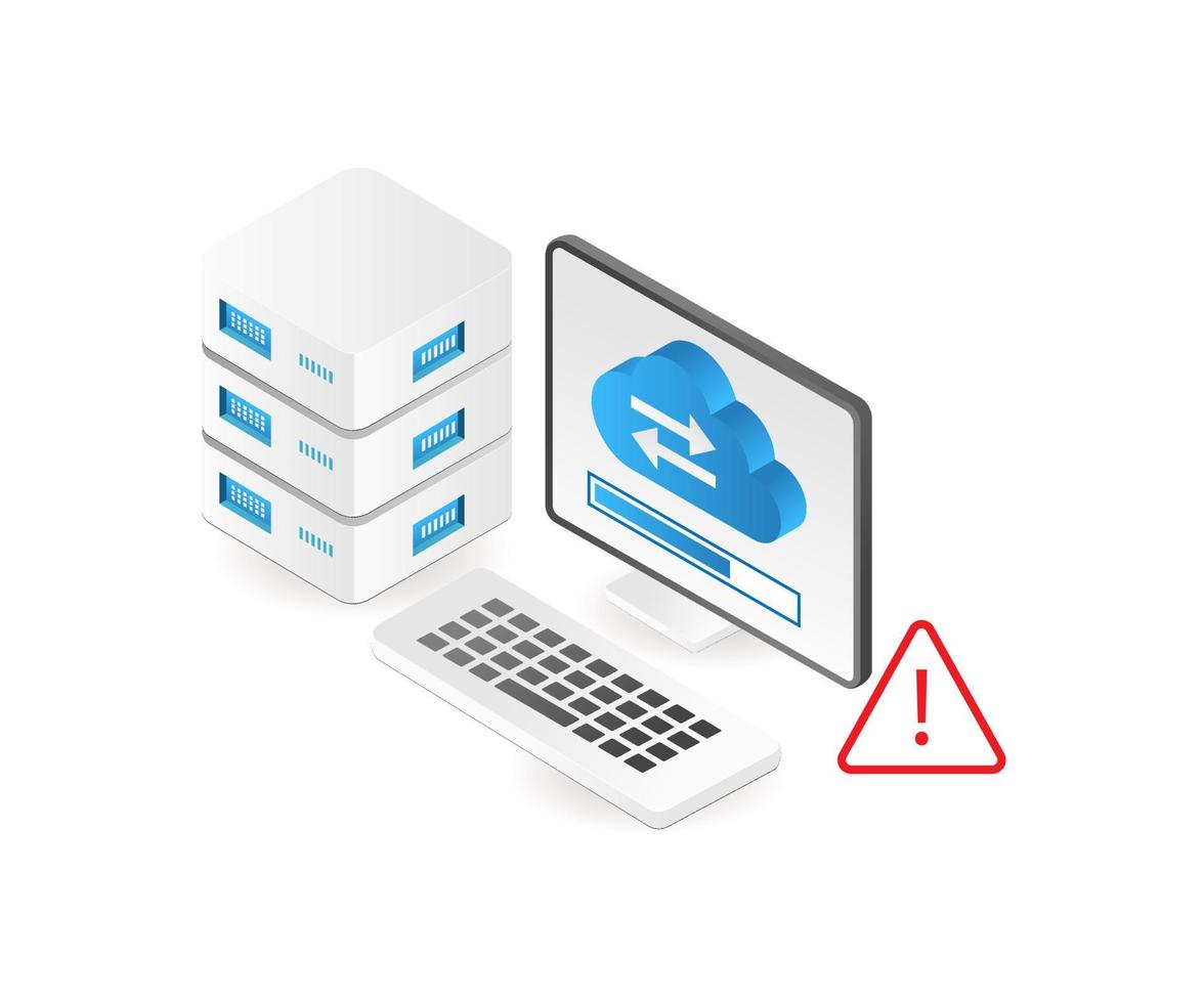 Computer update cloud server vector
